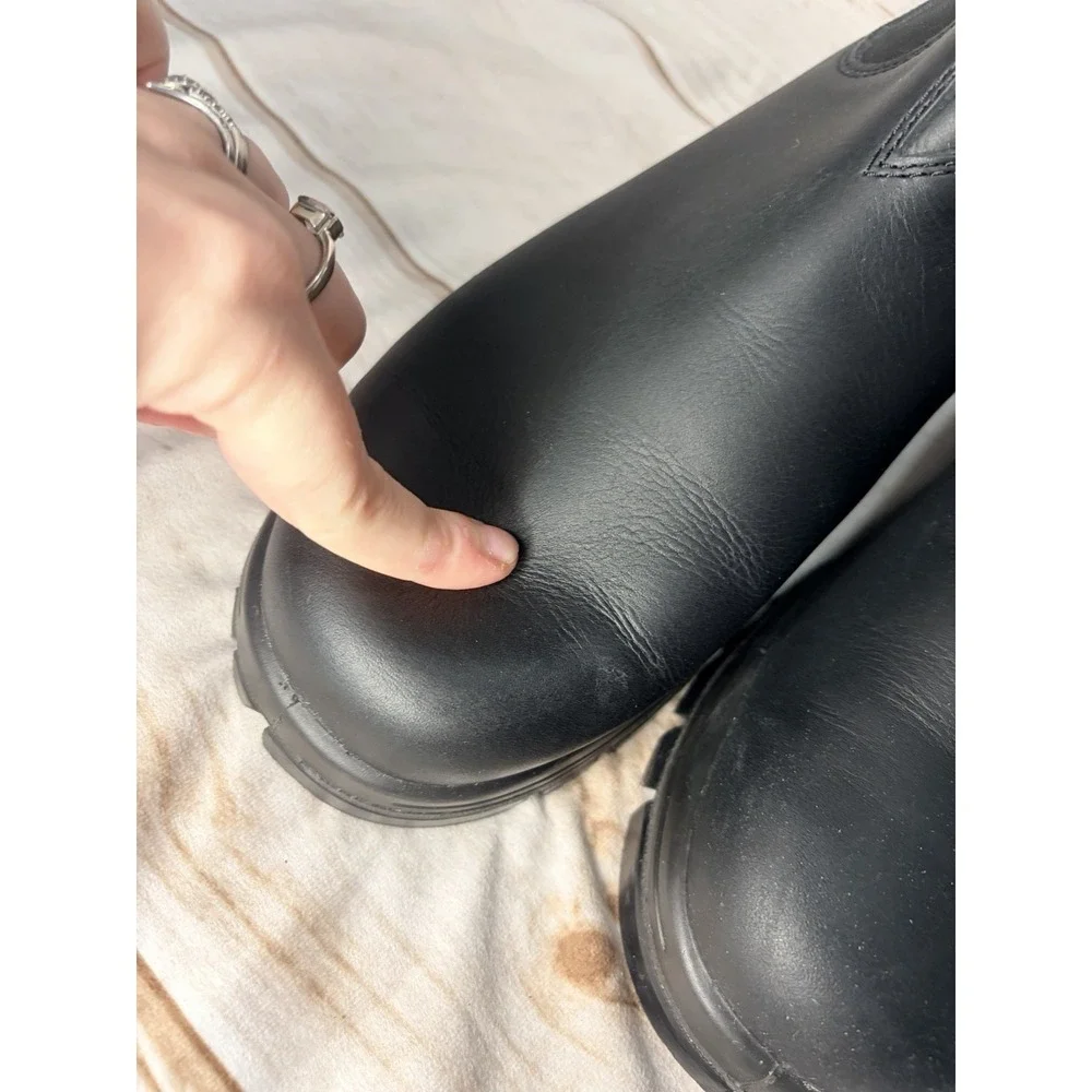 Blundstone 510 Black Leather Chelsea Work Boots Soft Toe Unisex AU 11 US 12